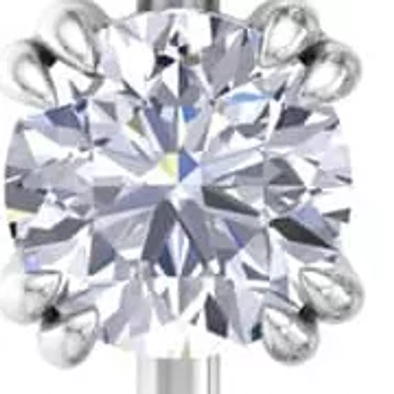 Lab Created 3 Carat Round Shape Lab Grown Diamond Drop Earrings In Sterling Silver