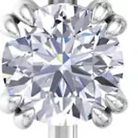 Lab Created 3 Carat Round Shape Lab Grown Diamond Drop Earrings In Sterling Silver