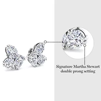 Lab Created 3 Carat Lab Grown Diamond Cluster Stud Earrings In Sterling Silver