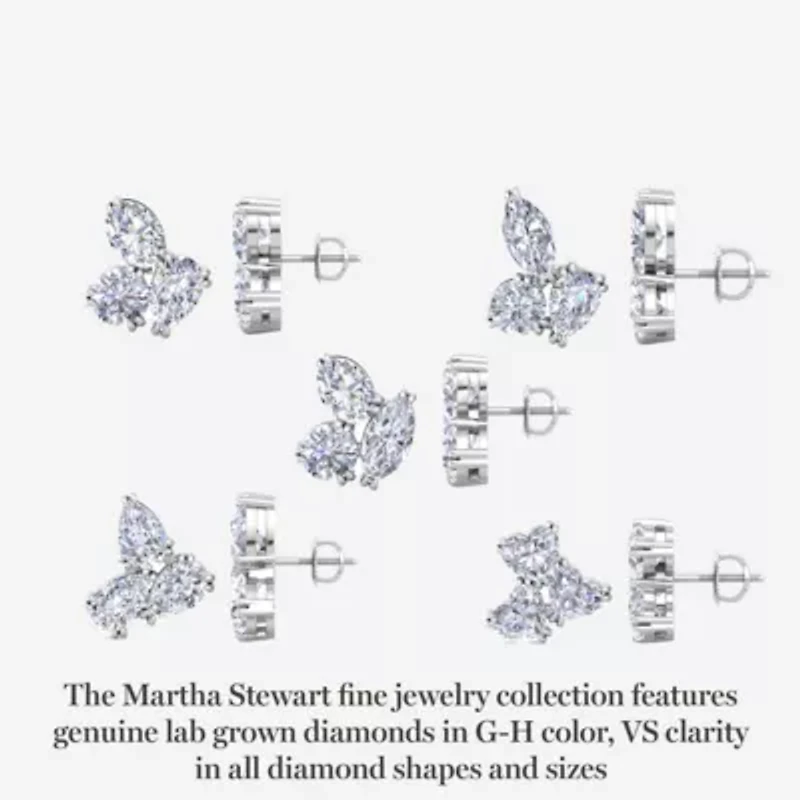 Lab Created 3 Carat Lab Grown Diamond Cluster Stud Earrings In Sterling Silver