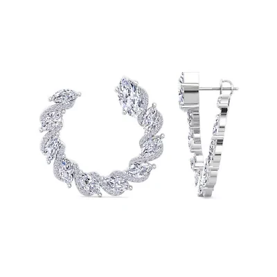 Lab Created Carat Lab Grown Diamond Hoop Earrings In Sterling Silver
