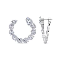 Lab Created Carat Lab Grown Diamond Hoop Earrings In Sterling Silver