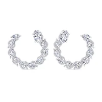 Lab Created Carat Lab Grown Diamond Hoop Earrings In Sterling Silver