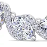 Lab Created 5 Carat Lab Grown Diamond Hoop Earrings In Sterling Silver, Oval