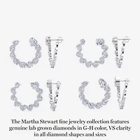 Lab Created 5 Carat Lab Grown Diamond Hoop Earrings In Sterling Silver, Oval