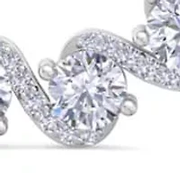 Lab Created 5 Carat Lab Grown Diamond Hoop Earrings In Sterling Silver