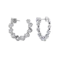 Lab Created 5 Carat Lab Grown Diamond Hoop Earrings In Sterling Silver