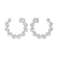Lab Created 5 Carat Lab Grown Diamond Hoop Earrings In Sterling Silver
