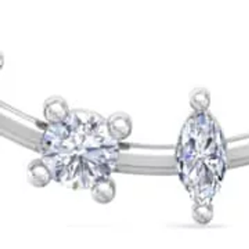 Lab Created 3 Carat Lab Grown Diamond Fancy Hoop Earrings In Sterling Silver