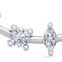 Lab Created 3 Carat Lab Grown Diamond Fancy Hoop Earrings In Sterling Silver