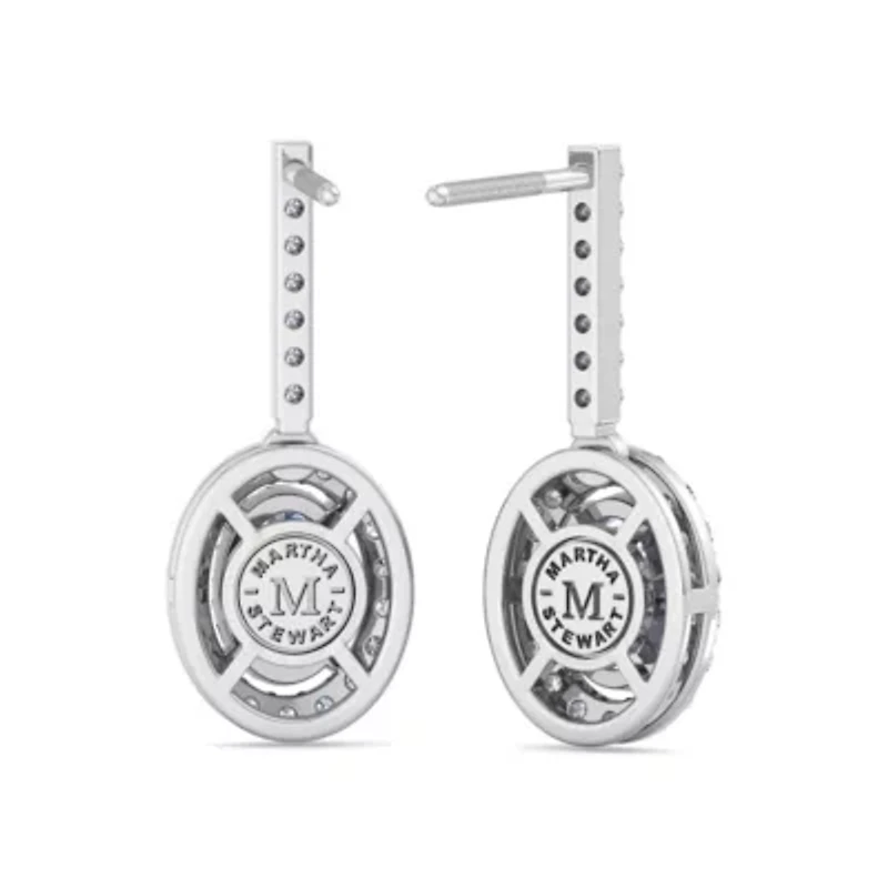 Lab Created 2 1/2 Carat Oval Shape Lab Grown Diamond Drop Earrings In Sterling Silver