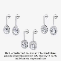 Lab Created 2 1/2 Carat Oval Shape Lab Grown Diamond Drop Earrings In Sterling Silver