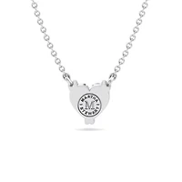 Lab Created Carat Heart Shape Lab Grown Diamond Solitaire Necklace In Sterling Silver