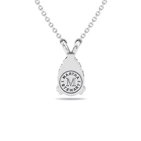 Lab Created Carat Pear Shape Lab Grown Diamond Solitaire Necklace In Sterling Silver