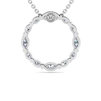 Lab Created 4 Carat Lab Grown Diamond Marquise Circle Necklace In Sterling Silver