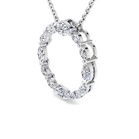 Lab Created 4 Carat Lab Grown Diamond Marquise Circle Necklace In Sterling Silver