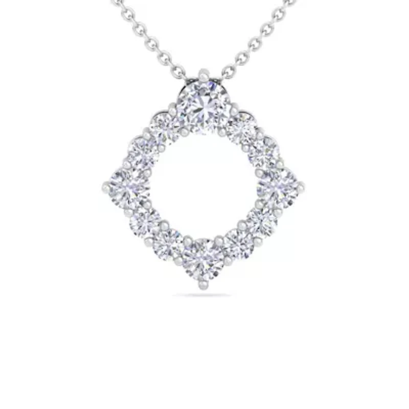 Lab Created 4 Carat Lab Grown Diamond Circle Necklace In Sterling Silver