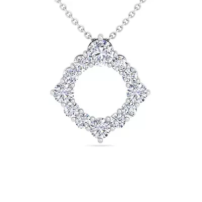 Lab Created 4 Carat Lab Grown Diamond Circle Necklace In Sterling Silver
