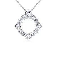 Lab Created 4 Carat Lab Grown Diamond Circle Necklace In Sterling Silver