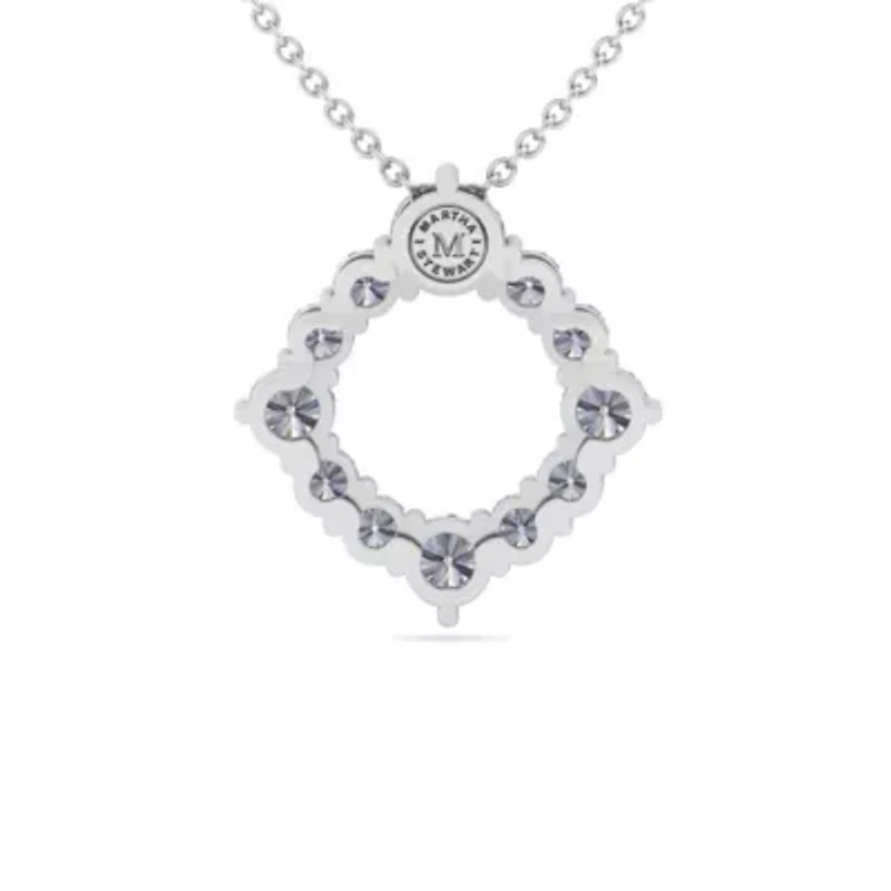 Lab Created 4 Carat Lab Grown Diamond Circle Necklace In Sterling Silver