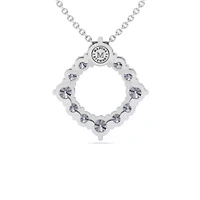 Lab Created 4 Carat Lab Grown Diamond Circle Necklace In Sterling Silver