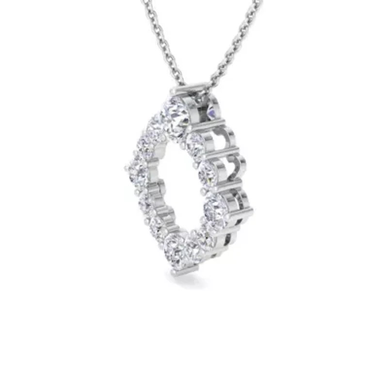 Lab Created 4 Carat Lab Grown Diamond Circle Necklace In Sterling Silver