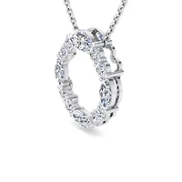 Lab Created 4 Carat Lab Grown Diamond Marquise and Round Circle Necklace In Sterling Silver
