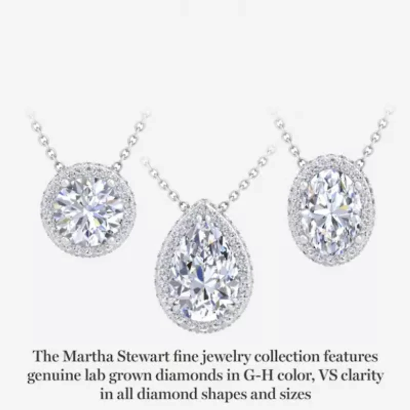 Lab Created 2 1/4 Carat Oval Shape Lab Grown Diamond Halo Necklace In Sterling Silver