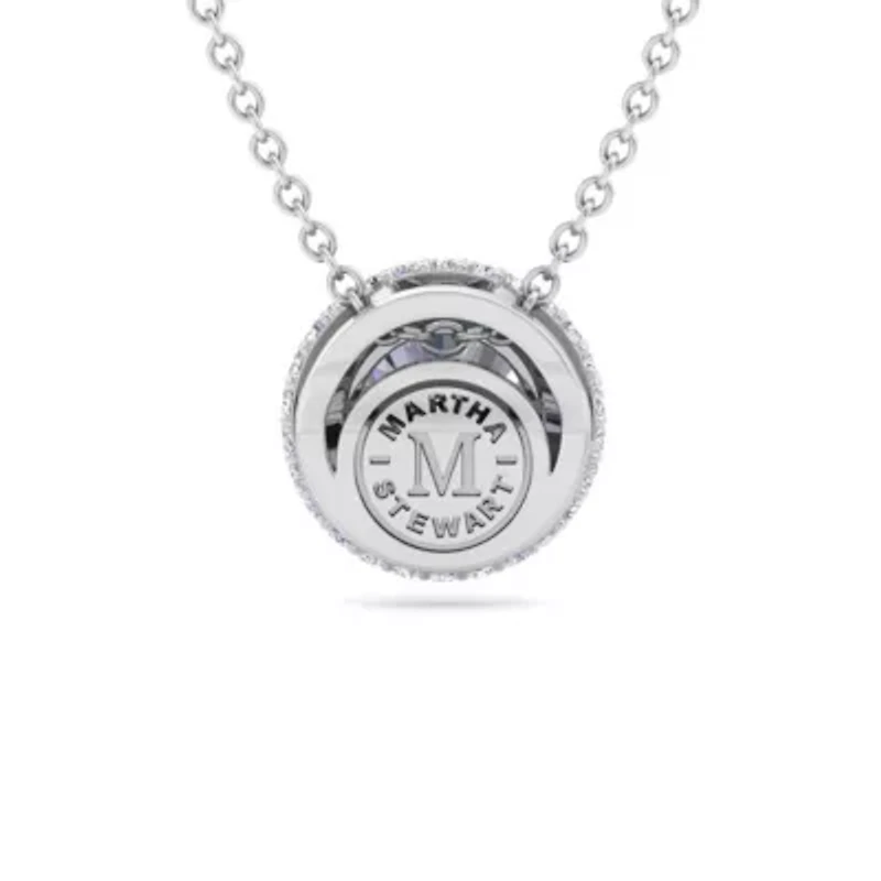 Lab Created 2 1/4 Carat Lab Grown Diamond Halo Necklace In Sterling Silver