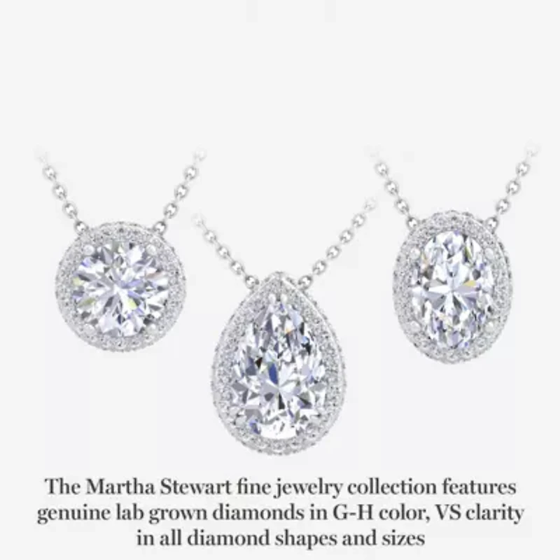 Lab Created 2 1/4 Carat Lab Grown Diamond Halo Necklace In Sterling Silver
