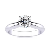 Lab Created Carat Grown Diamond Solitaire Ring Sterling Silver
