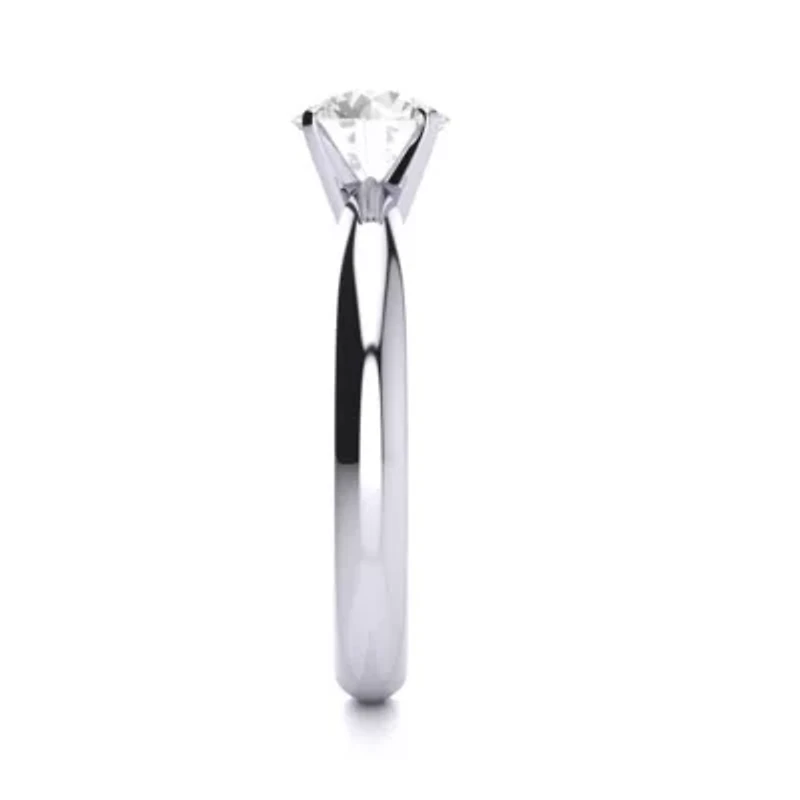 Lab Created Carat Grown Diamond Solitaire Ring Sterling Silver