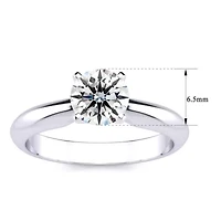 Lab Created Carat Grown Diamond Solitaire Ring Sterling Silver