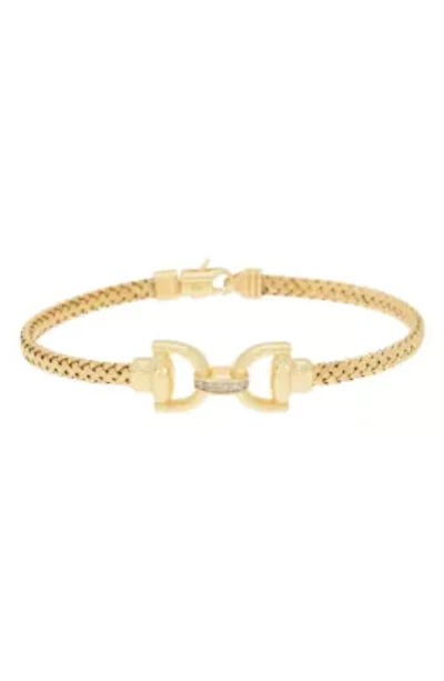 Meshmerise Sterling Silver with 18KT Vermeil Diamond Bangle