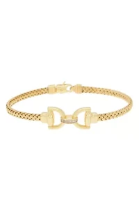 Meshmerise Sterling Silver with 18KT Vermeil Diamond Bangle