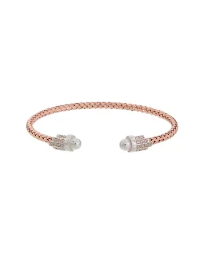 Meshmerise Sterling Silver with 18KT Vermeil Diamond Bangle