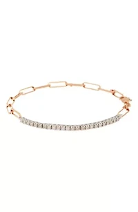 Meshmerise Sterling Silver with 18KT Vermeil Diamond Bracelet