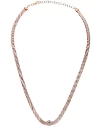 Meshmerise Sterling Silver with 18KT Vermeil Diamond Necklace