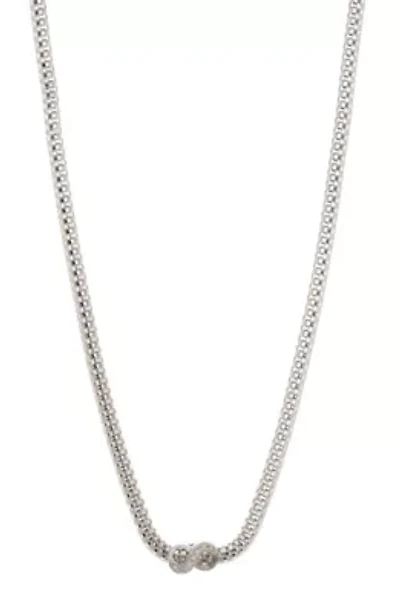 Meshmerise Sterling Silver with 18KT Vermeil Diamond Necklace