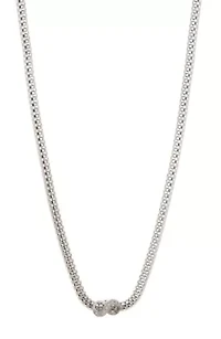 Meshmerise Sterling Silver with 18KT Vermeil Diamond Necklace