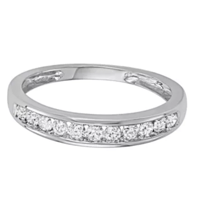 1/4 CTTW Channel Set Diamond Wedding Band 10KW