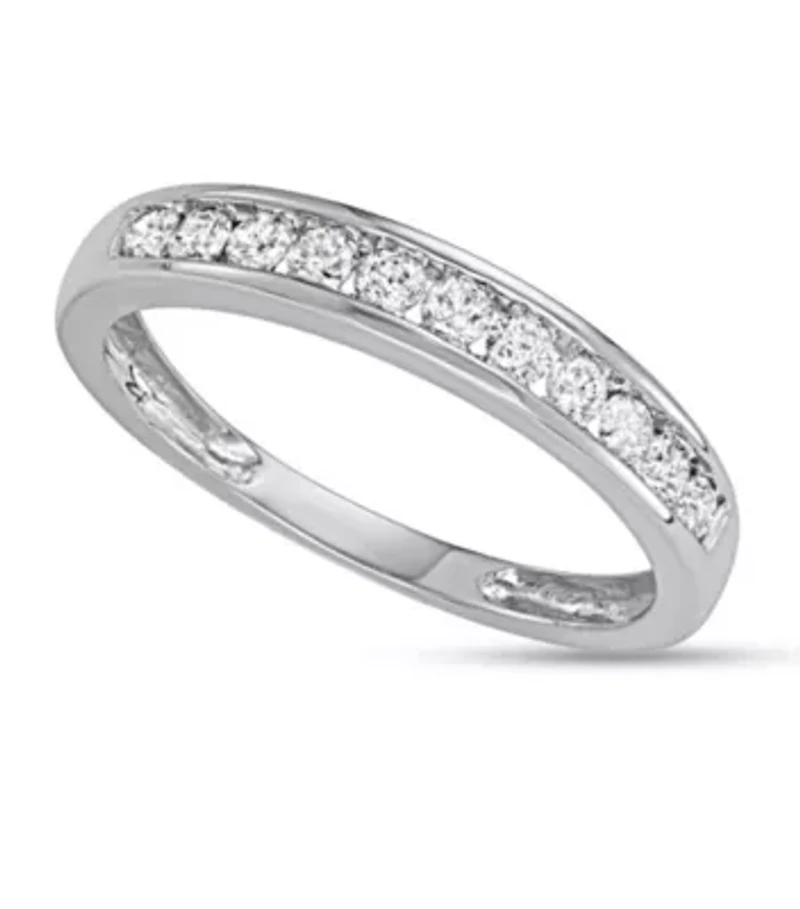 1/4 CTTW Channel Set Diamond Wedding Band 10KW