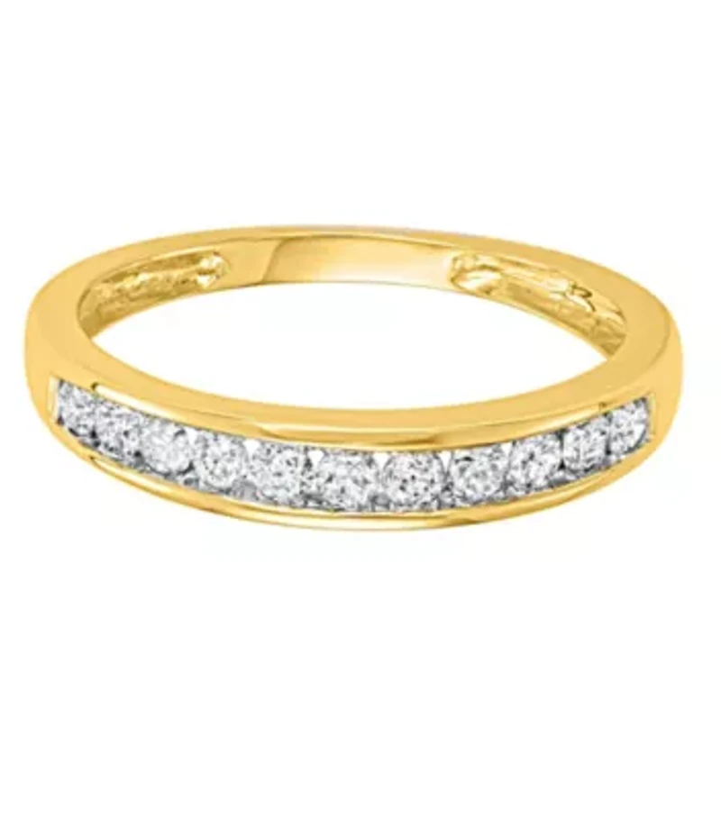 1/4 CTTW Channel Set Diamond Wedding Band 10KY