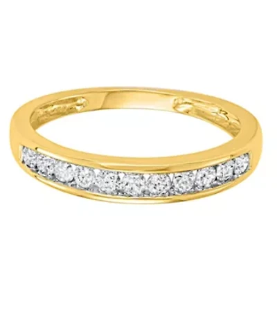 1/4 CTTW Channel Set Diamond Wedding Band 10KY