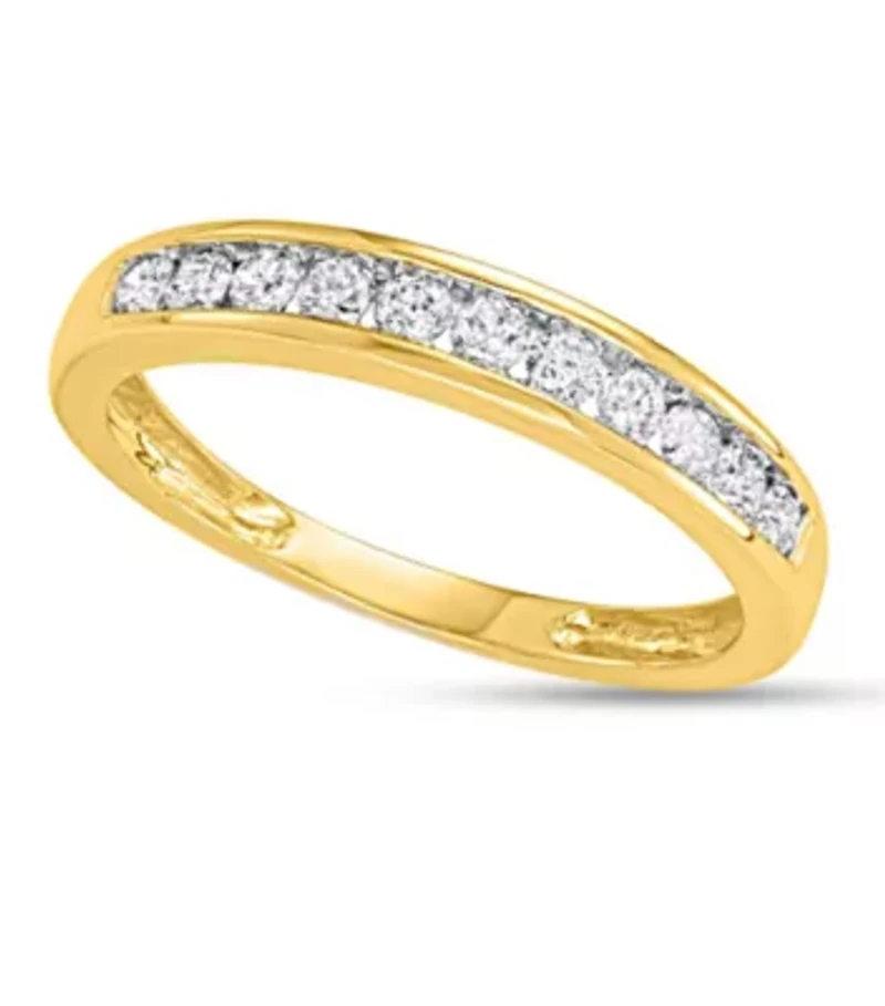 1/4 CTTW Channel Set Diamond Wedding Band 10KY