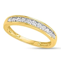 1/4 CTTW Channel Set Diamond Wedding Band 10KY