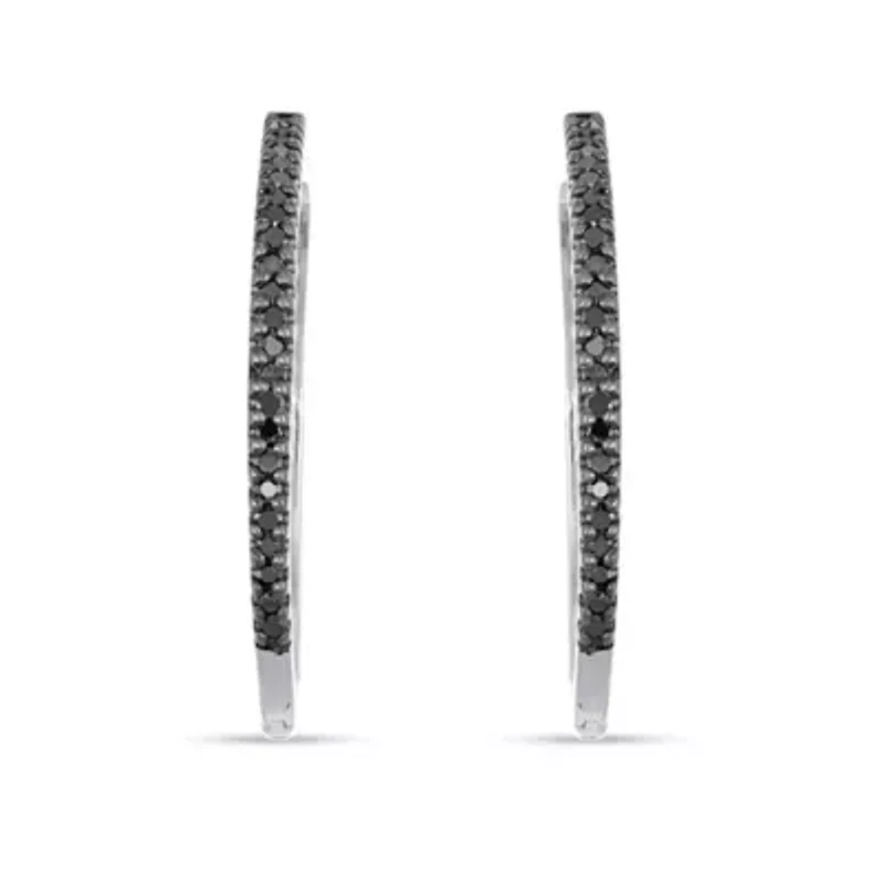 1/2 Cttw Diamond Hoop Earring Sterling Silver