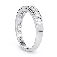 1/2 CTTW White Diamond And Baguette Wedding Band 10K Gold