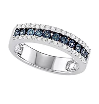 1/4 CTTW Miracle plate 3 Row Diamond Band Sterling Silver