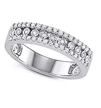 1/4 CTTW Miracle plate 3 Row Diamond Band Sterling Silver